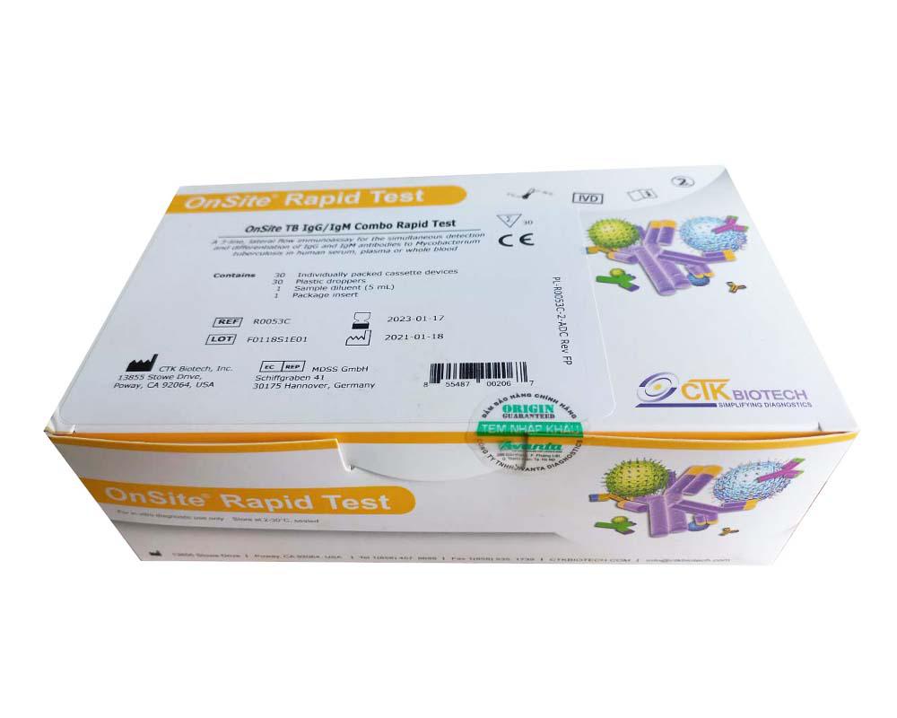 Test nhanh sốt rét OnSite Malaria Pf/Pv Ag Rapid Test CTK (h/30test)