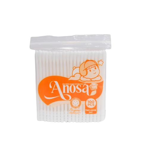 Tăm Bông Kháng Khuẩn Thân Nhựa Đầu Nhỏ Anosa (Lốc/12g/100c)