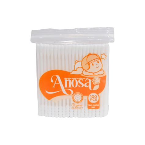 Tăm Bông Kháng Khuẩn Thân Nhựa Đầu Nhỏ Anosa (Lốc/12g/100c)