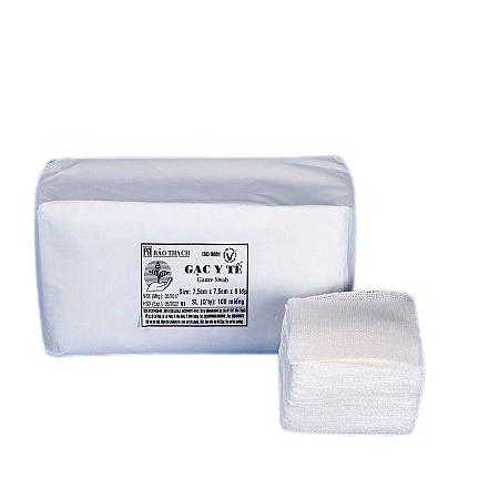 Gạc phẫu thuật 7.5 x 7.5 x 8L Bảo Thạch (10 gói)
