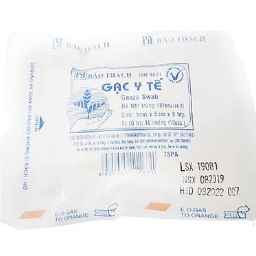 Gạc y tế Bảo Thạch 5cm x 5cm x 8 lớp (gói)