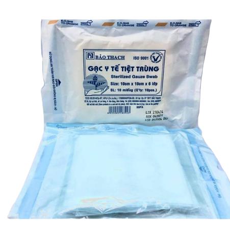 Gạc y tế tiệt trùng 10 x 10 x 6 lớp Bảo Thạch (gói)