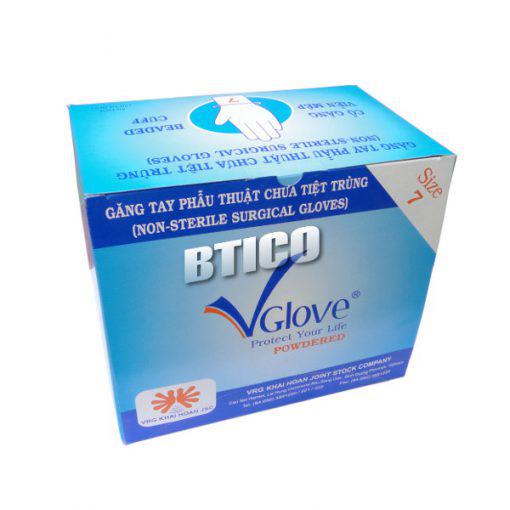 Găng tay phẫu thuật chưa tiệt trùng có bột VGlove A1 (hộp)