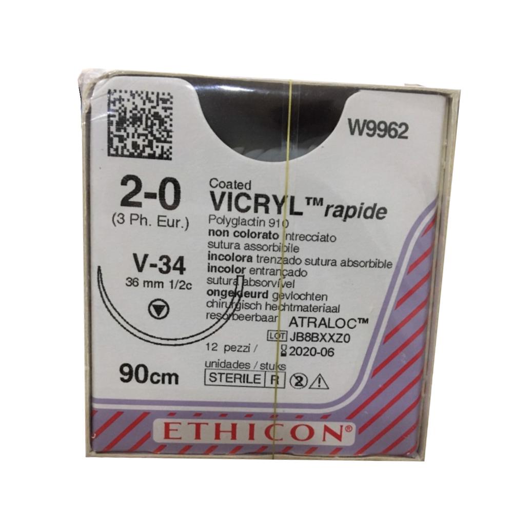 Chỉ phẫu thuật Vicryl Rapide 2/0 (tam giác) W9962 (tép)