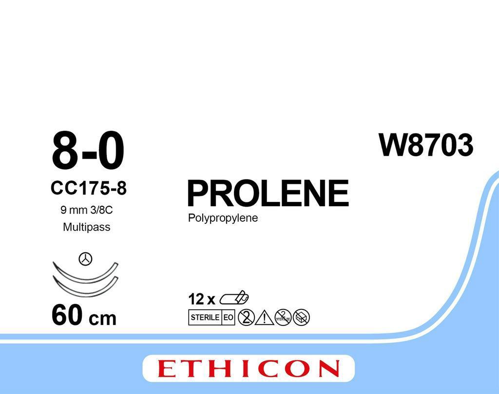 Chỉ phẫu thuật Prolene 8/0 (W8703) 2 kim tròn (tép)