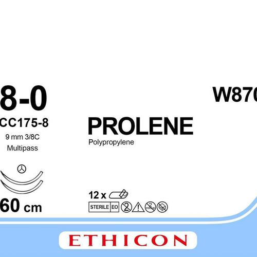 Chỉ phẫu thuật Prolene 8/0 (W8703) 2 kim tròn (tép)