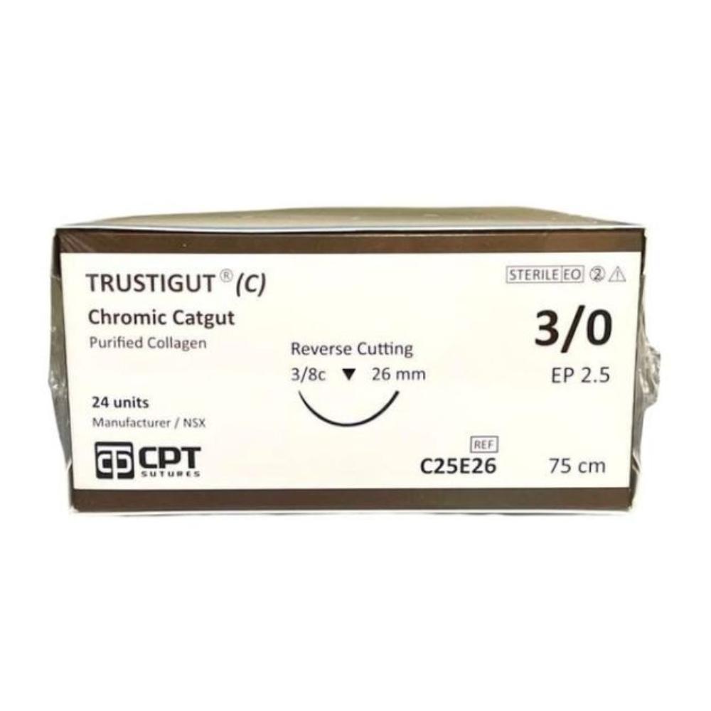 Chỉ Chromic Cagut 3/0 C25E26 kim tam giác (tép)