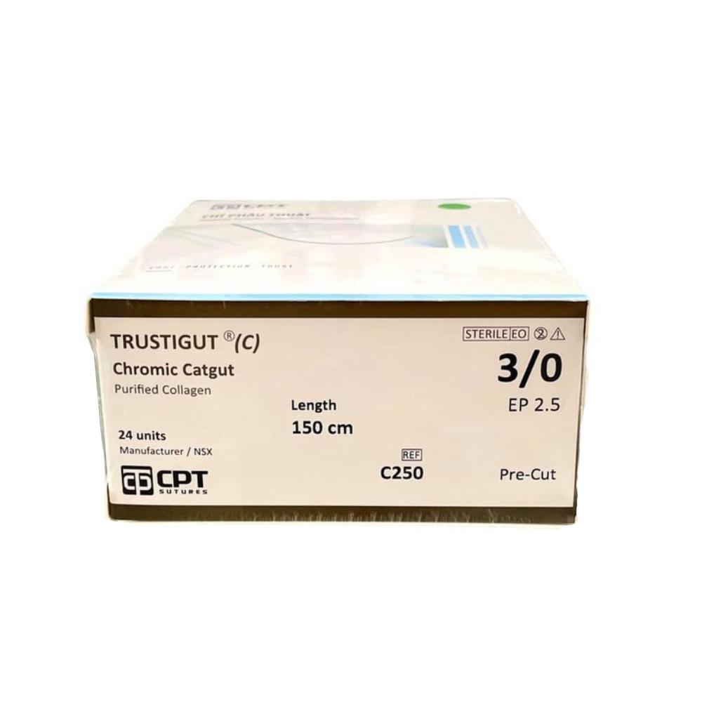 Chỉ Chromic Catgut 3/0 Không Kim C250 (tép)