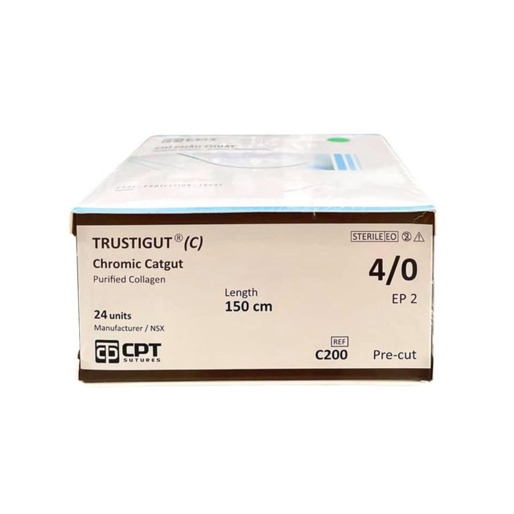 Chỉ phẫu thuật chromic catgut 4/0 không kim (tép)