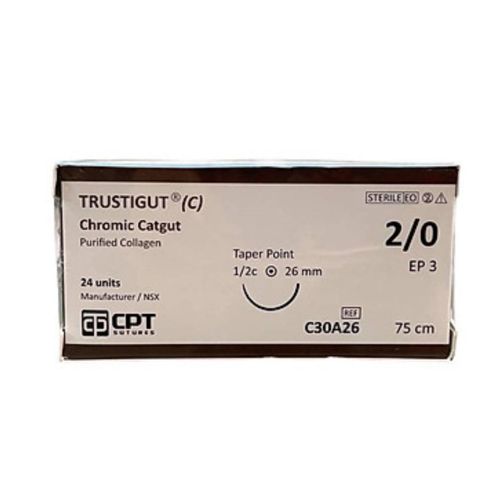 Chỉ CPT Chromic Catgut 2/0 (C30A26) kim tròn (tép)