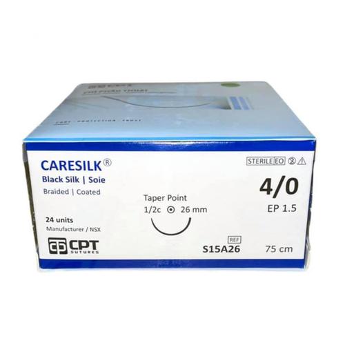 Chỉ phẫu thuật Caresilk Silk 4/0 (S15A26) Kim tròn (tép)