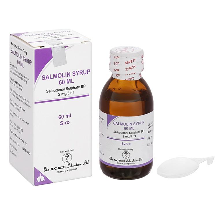 Salmolin Syrup 2mg/5ml (Salbutamol) Acme (Chai/60ml)