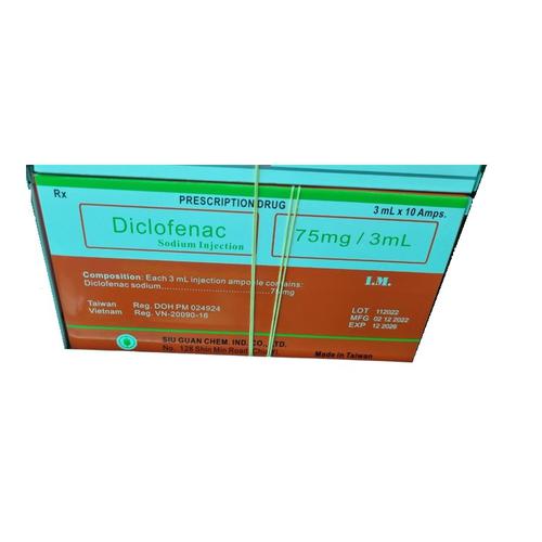 Diclofenac 75mg/3ml Siu Guan Chem (H/10 ống/3ml)