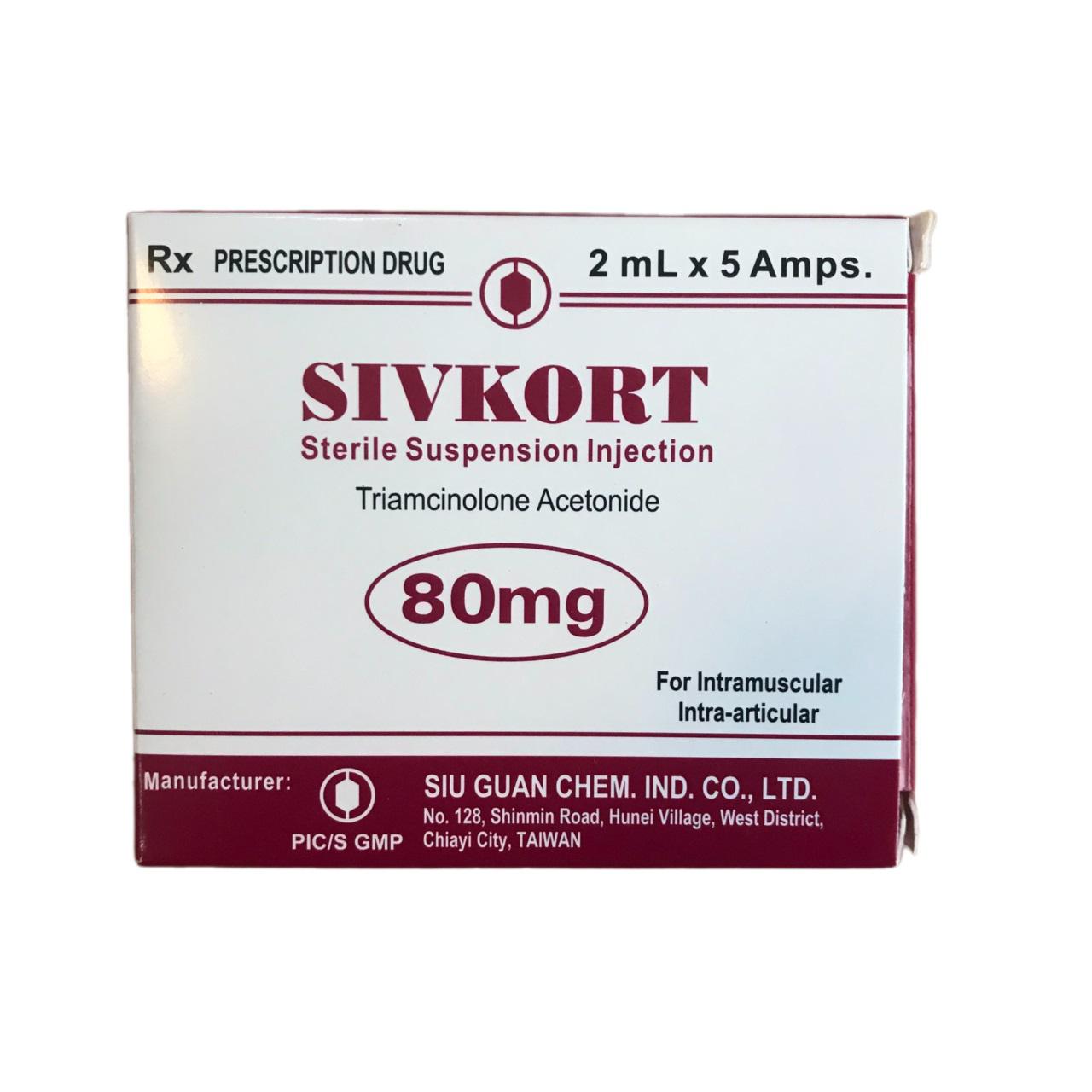 Sivkort Retard (Triamcinolone) Siu Guan Chem (H/5 Ống/2ml)