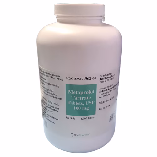 Metoprolol Tartrate tablets USP 100mg -Tru Pharma IP (H/1000 V)