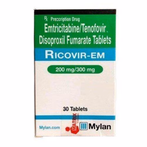 Ricovir Em 200/300mg (Emtricitabine,Tenofovir ,Disoproxil) Mylan IP (H/30 V)