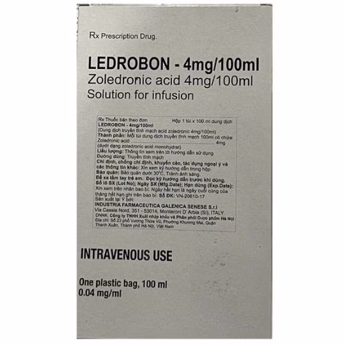 Ledrobon - 4mg/100ml (Zoledronic acid) Industria Iltaly (H/1 Tui x 100ml) 