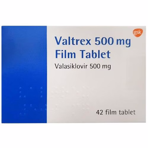 Valtrex 500mg (Valacyclovir) GSK Turkey (H/42 V)