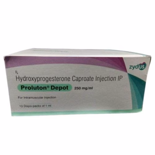 Proluton Depot 250mg (Hydroxyprogesterone Caproate) Zydus IP (Hộp/10 ống/1ml) 