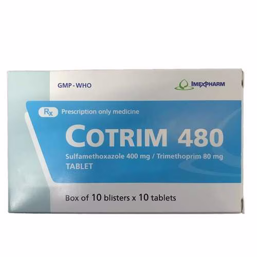 Cotrim 480mg (Sulfamethoxazol, Trimethoprim) Imexpharm (H/100v)