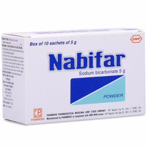 Nabifar (Natri Bicarbonat) 5g Pharmedic (Lốc/10hộp/10gói)