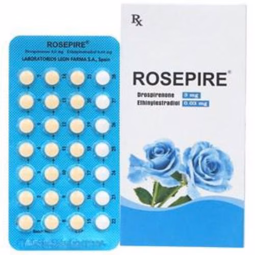 Ngừa Thai Rosepire (Ethinylestradiol, Drospirenone) Leo (H/28v) (Xanh)
