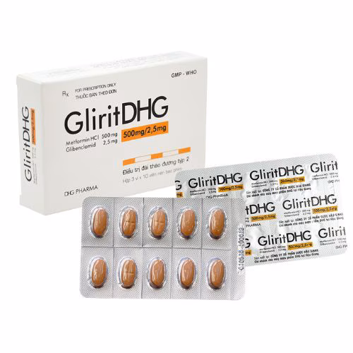 Glirit DHG 500/2.5mg (Metformin, Glibenclamid) (H/30v)