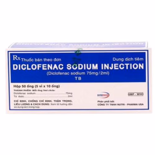 Diclofenac Sodium Injection 75mg/2ml Vidipha (H/50 ống)