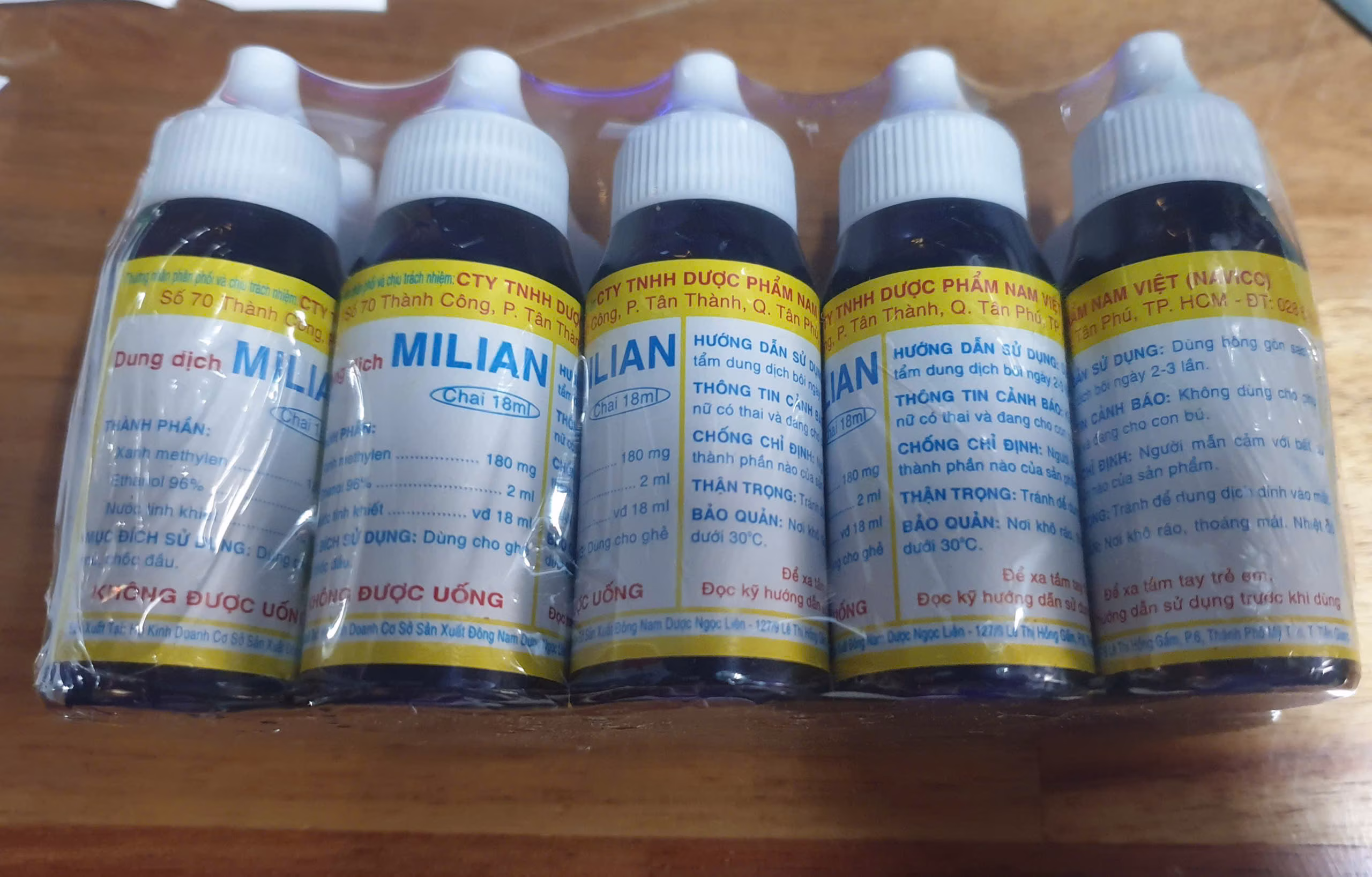 Dung Dich Xanh Methylen 1% Nam Việt (Lốc/10 chai/20ml)